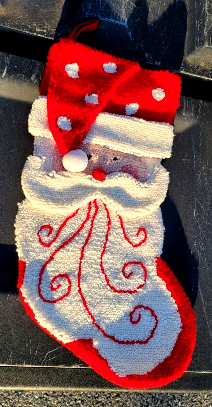 20" Santa Claus Face Christmas Stocking Loop Rug Boston International